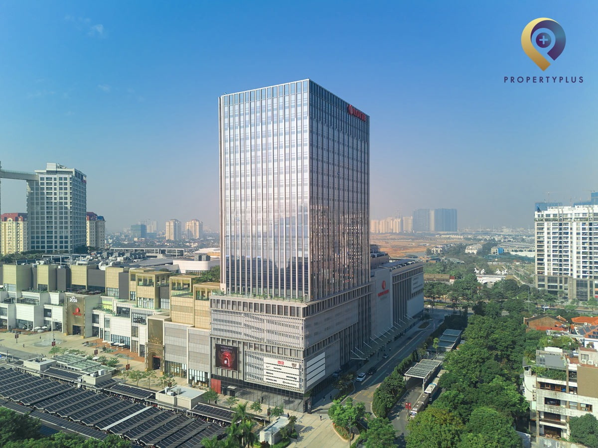 Góc nhìn khác của tòa nhà Lotte Mall Westlake trên đường Võ Chí Công, Hà Nội - hình ảnh từ Property Plus
